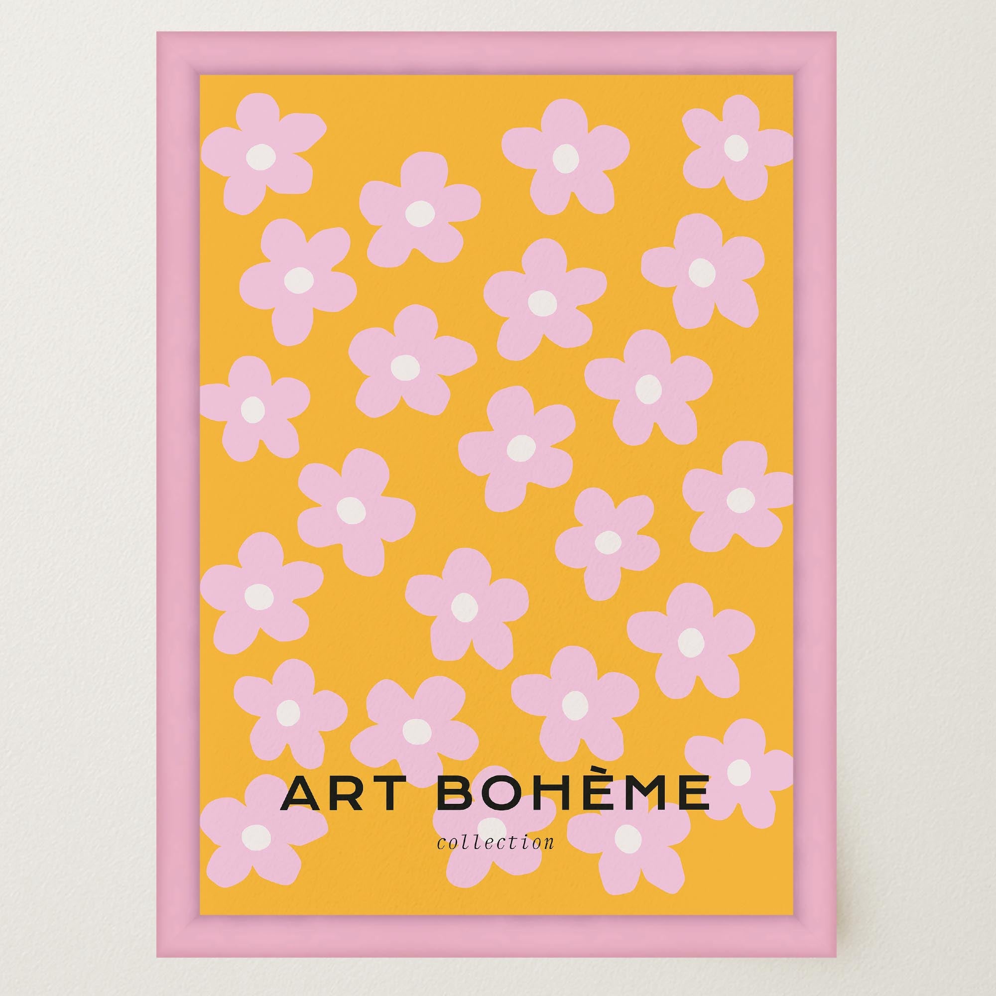 Daisy Floral Pattern Art Print-Skudaboo