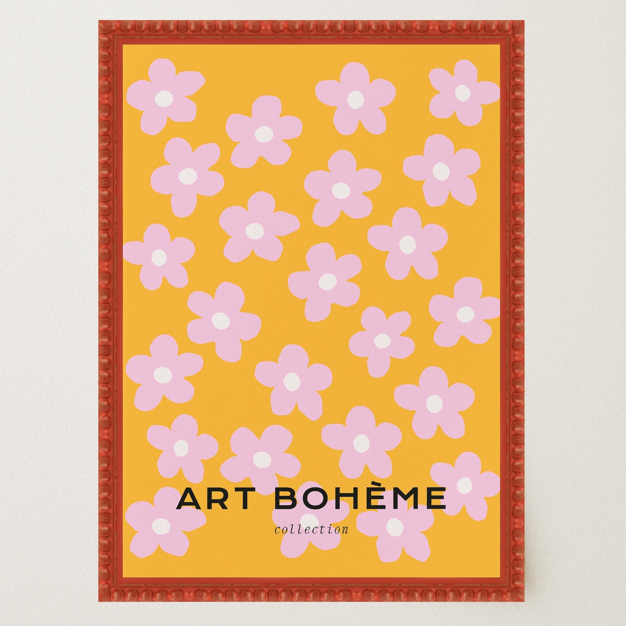Daisy Floral Pattern Art Print-Skudaboo