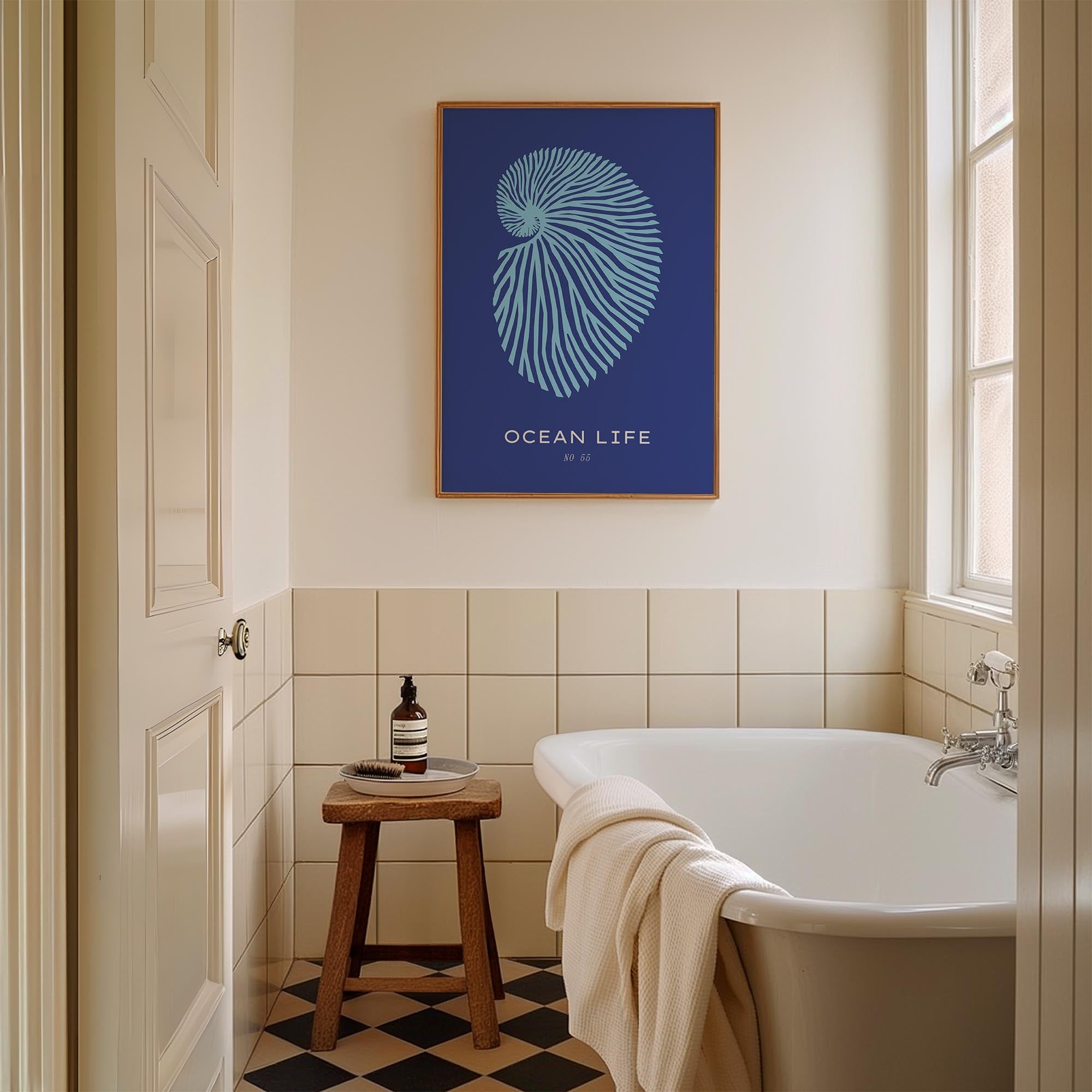 Nautilus Shell Ocean Art Print-Skudaboo