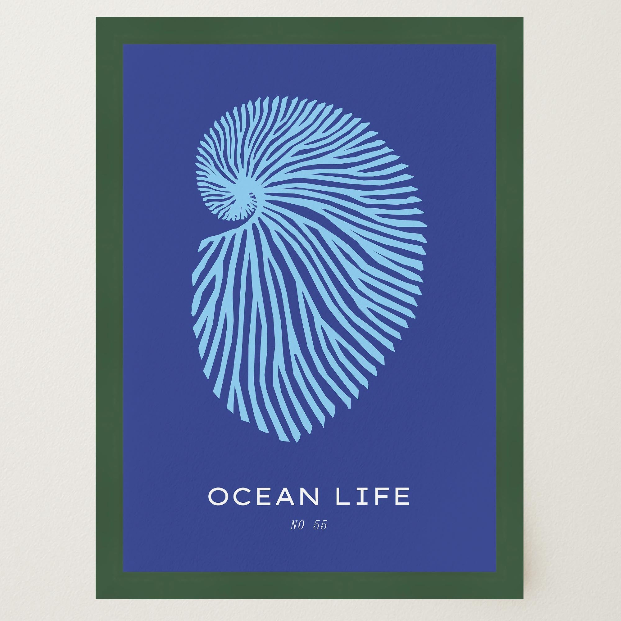 Nautilus Shell Ocean Art Print-Skudaboo