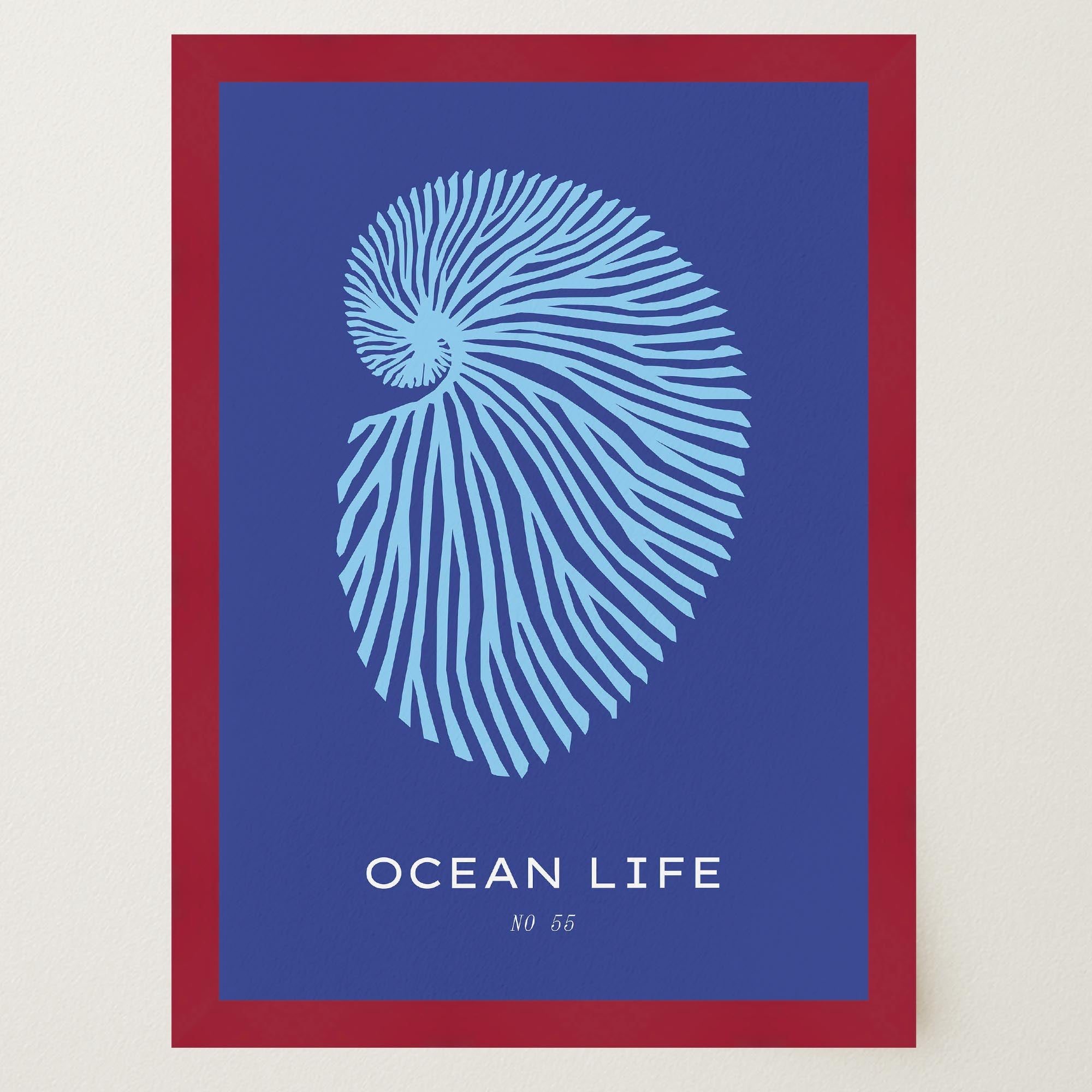 Nautilus Shell Ocean Art Print-Skudaboo