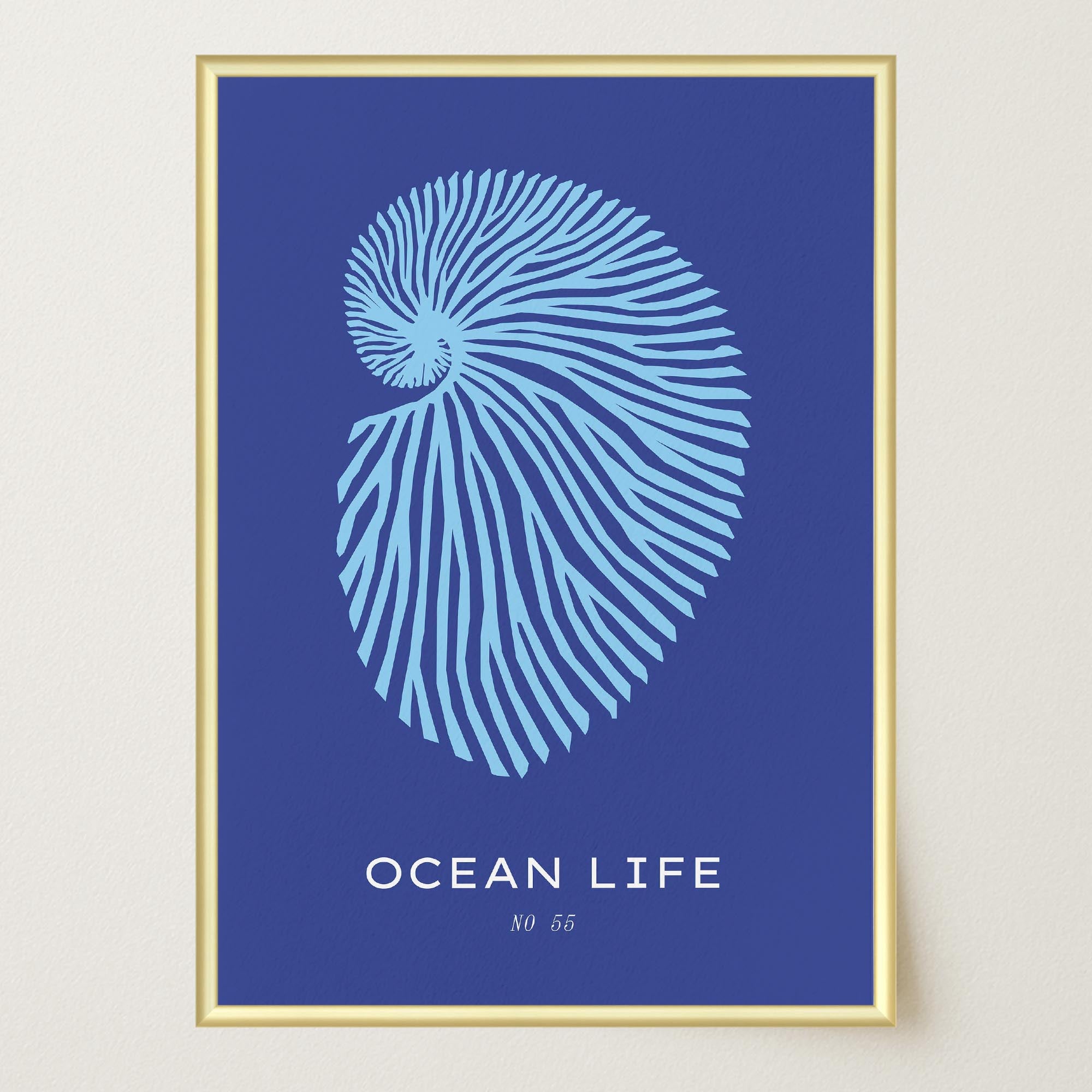 Nautilus Shell Ocean Art Print-Skudaboo