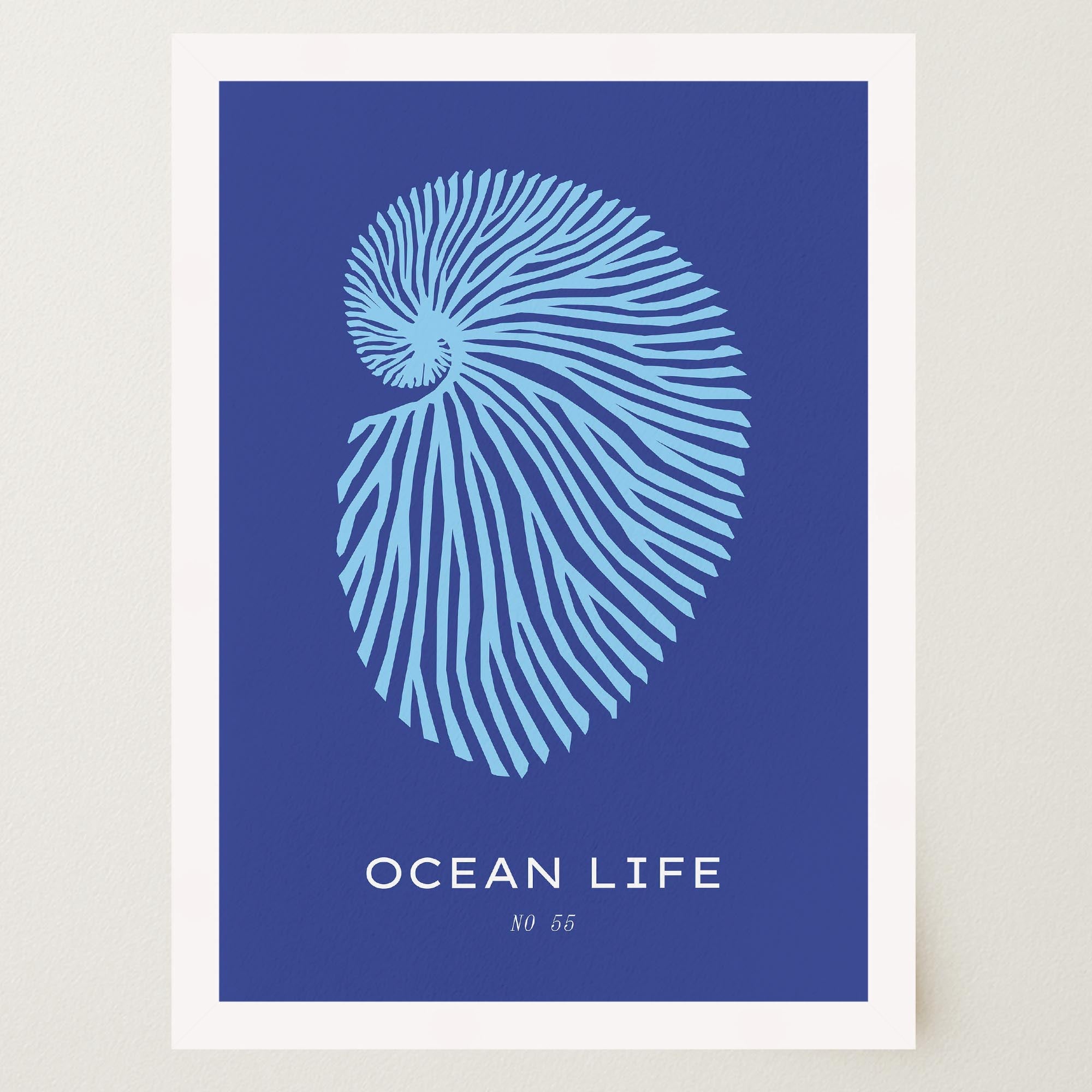 Nautilus Shell Ocean Art Print-Skudaboo