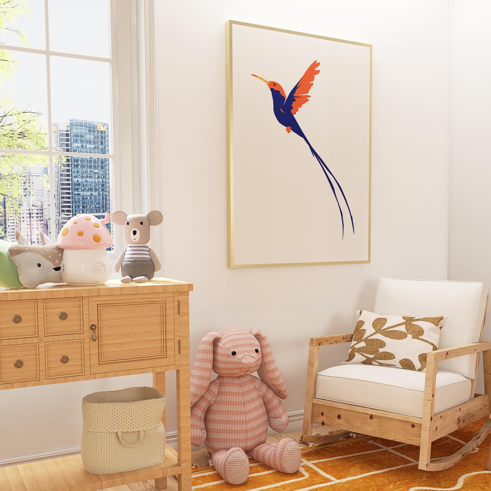 Hummingbird Art Print-Skudaboo