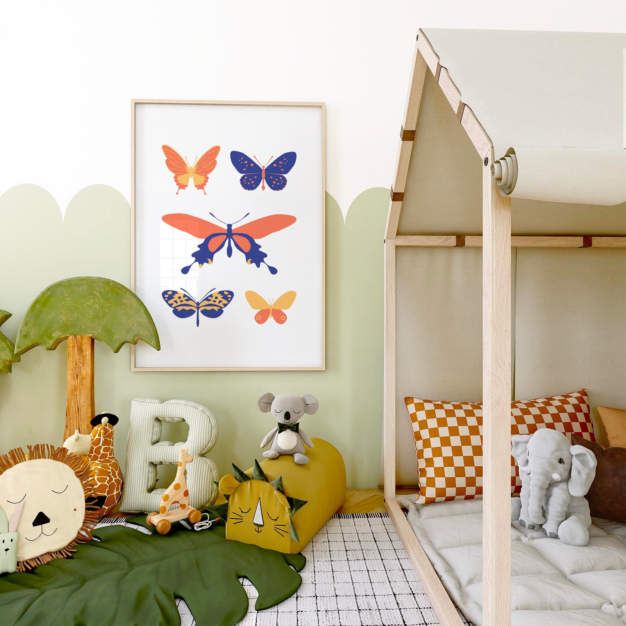 Colourful Butterfly Art Print-Skudaboo