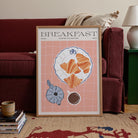 Croissant and Coffee Kitchen Art Print-Skudaboo