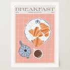 Croissant and Coffee Kitchen Art Print-Skudaboo