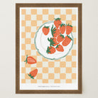 Gingham Strawberry Wall Art Print-Skudaboo