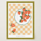Gingham Strawberry Wall Art Print-Skudaboo
