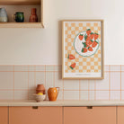 Gingham Strawberry Wall Art Print-Skudaboo