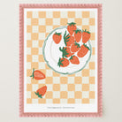 Gingham Strawberry Wall Art Print-Skudaboo