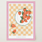 Gingham Strawberry Wall Art Print-Skudaboo