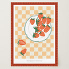 Gingham Strawberry Wall Art Print-Skudaboo