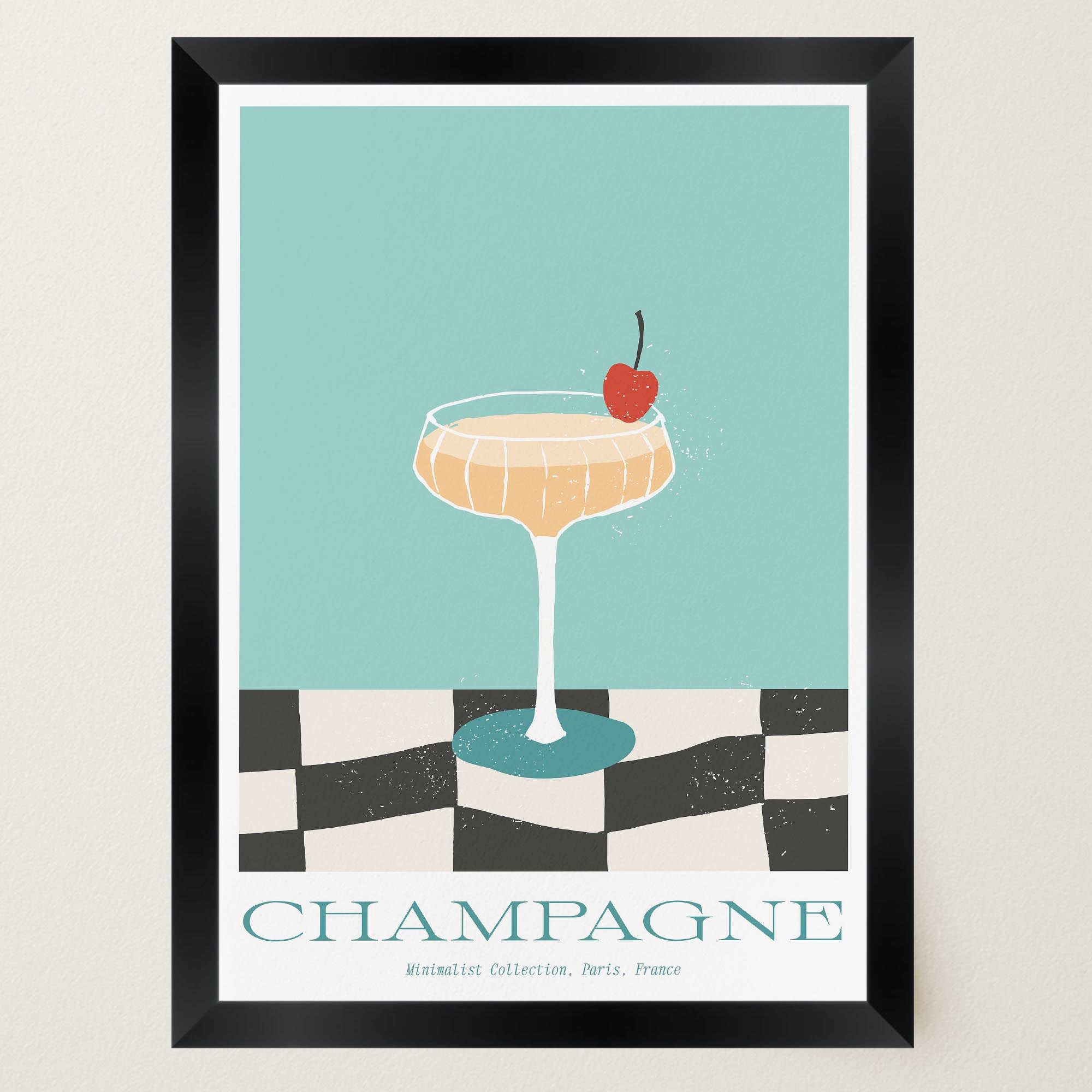 Champagne Cocktail Wall Art Print-Skudaboo