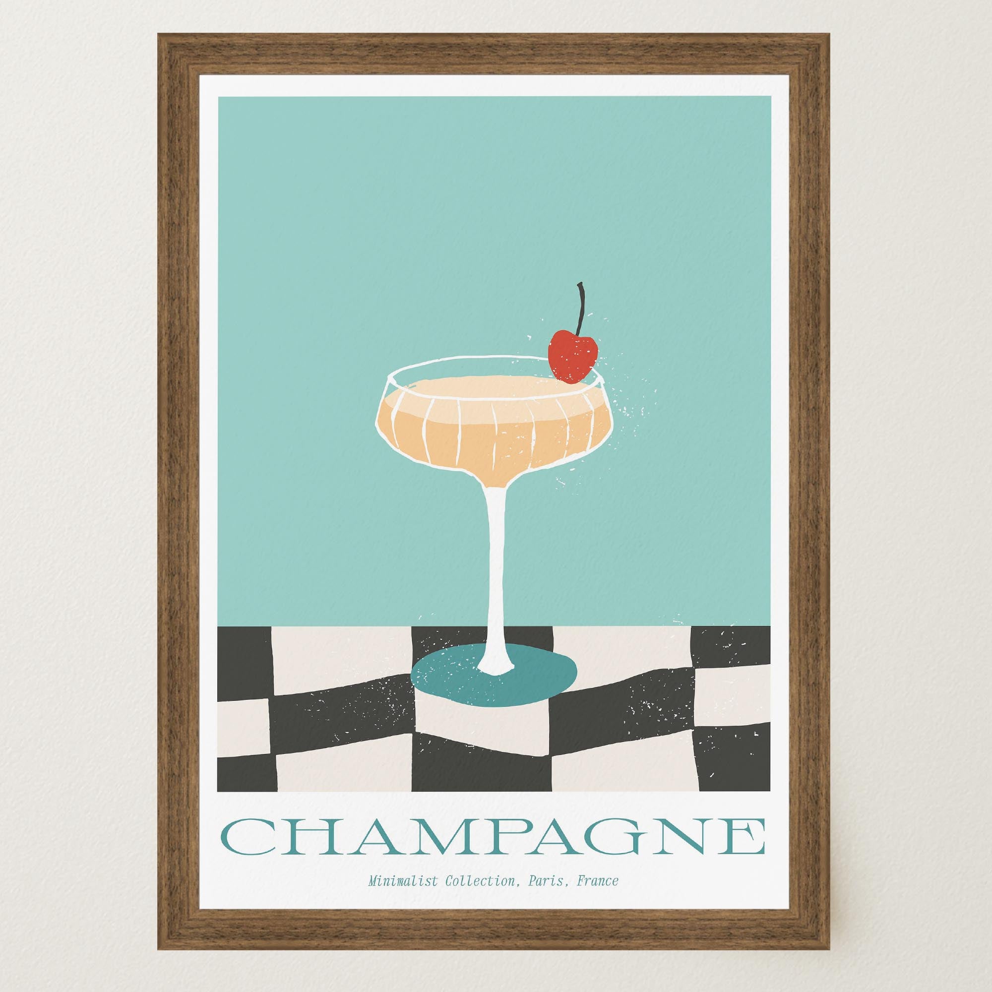 Champagne Cocktail Wall Art Print-Skudaboo