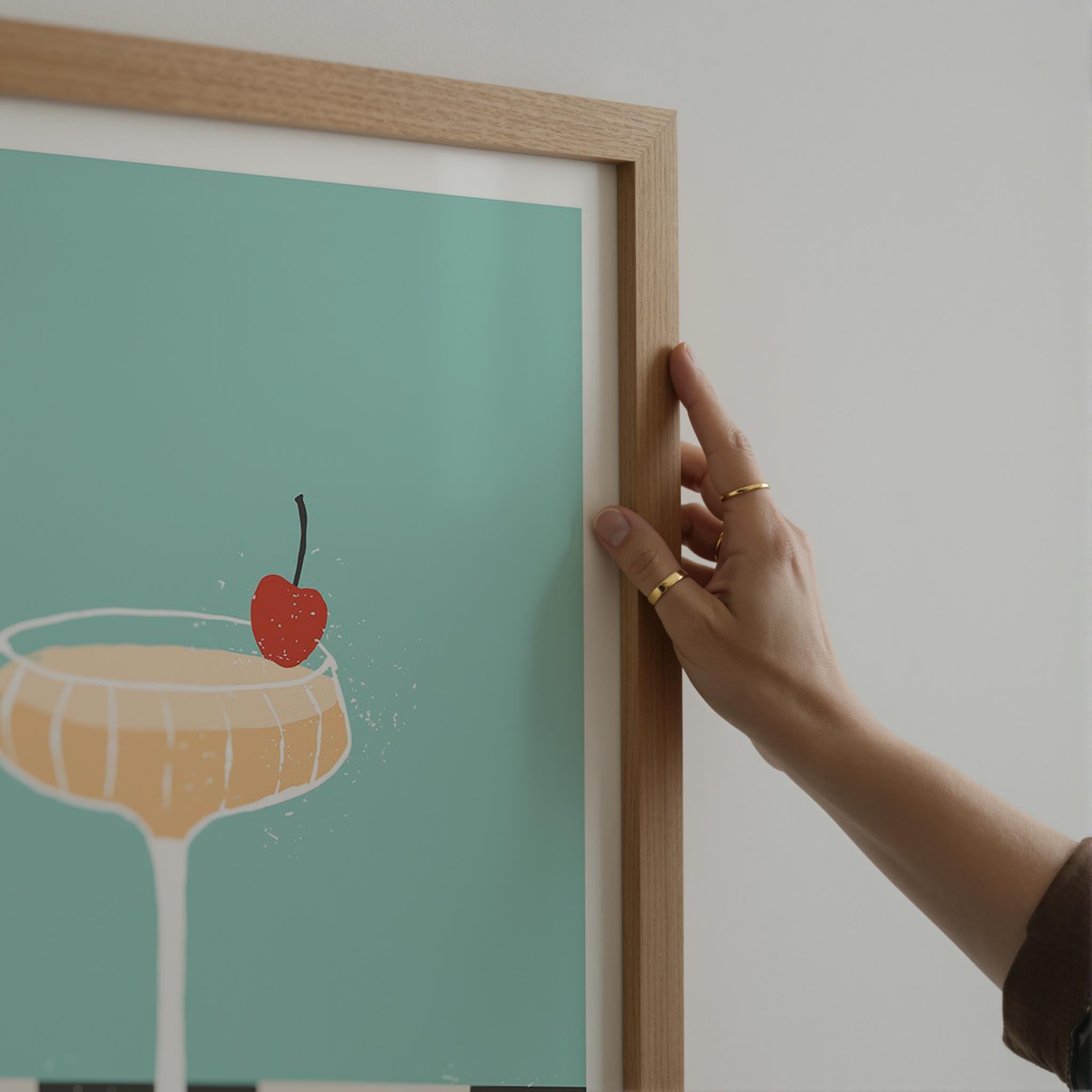 Champagne Cocktail Wall Art Print-Skudaboo