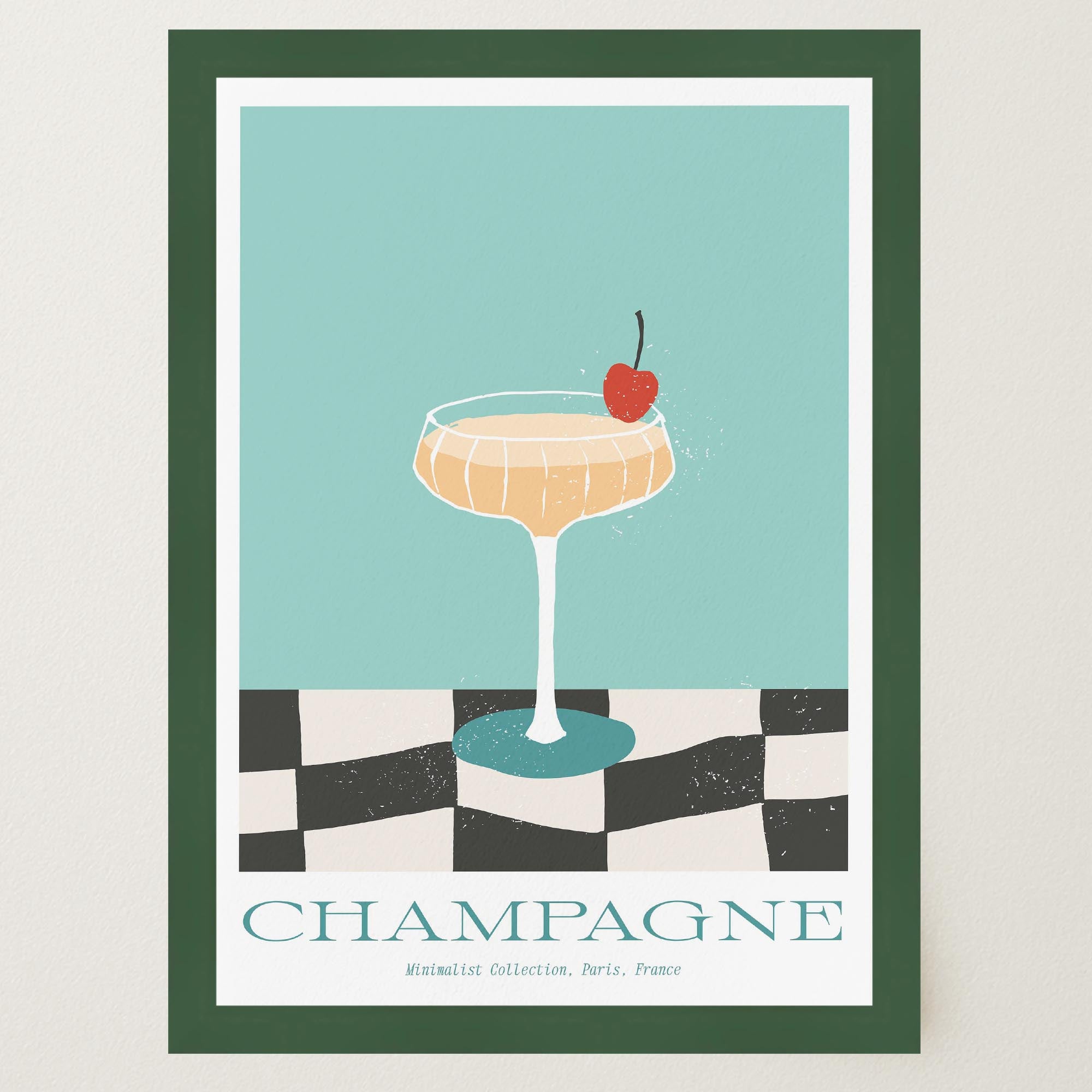 Champagne Cocktail Wall Art Print-Skudaboo