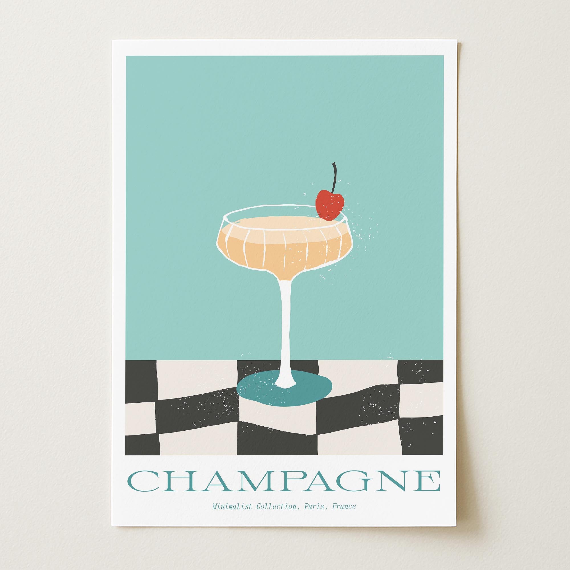 Champagne Cocktail Wall Art Print-Skudaboo