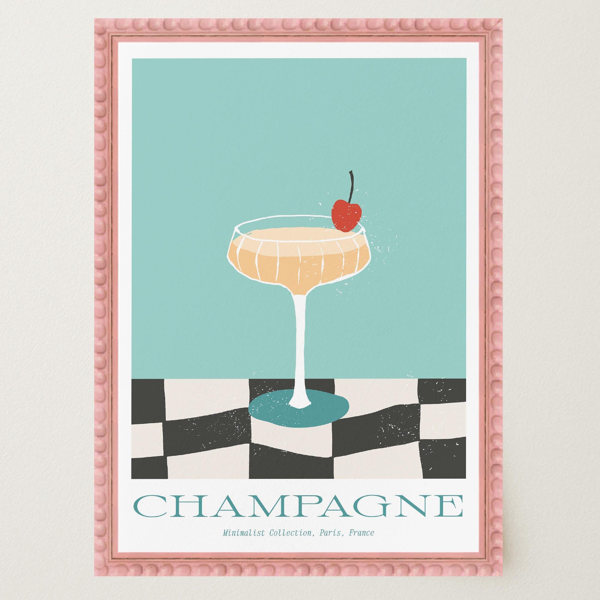 Champagne Cocktail Wall Art Print-Skudaboo