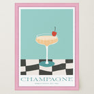 Champagne Cocktail Wall Art Print-Skudaboo