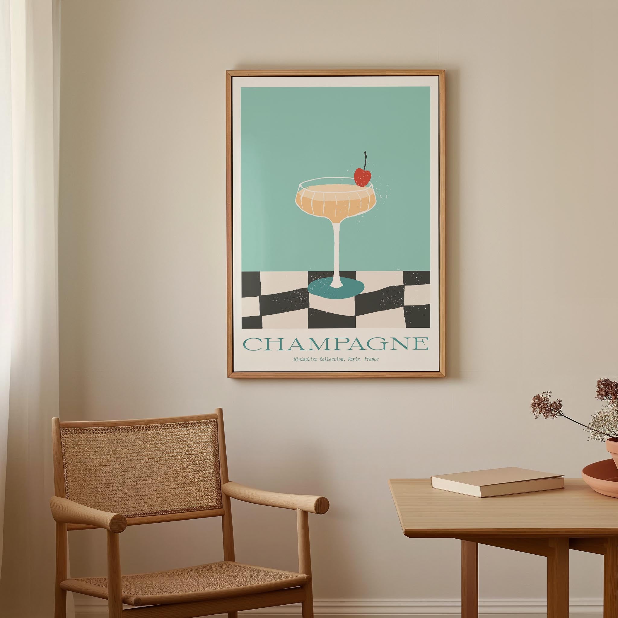 Champagne Cocktail Wall Art Print-Skudaboo