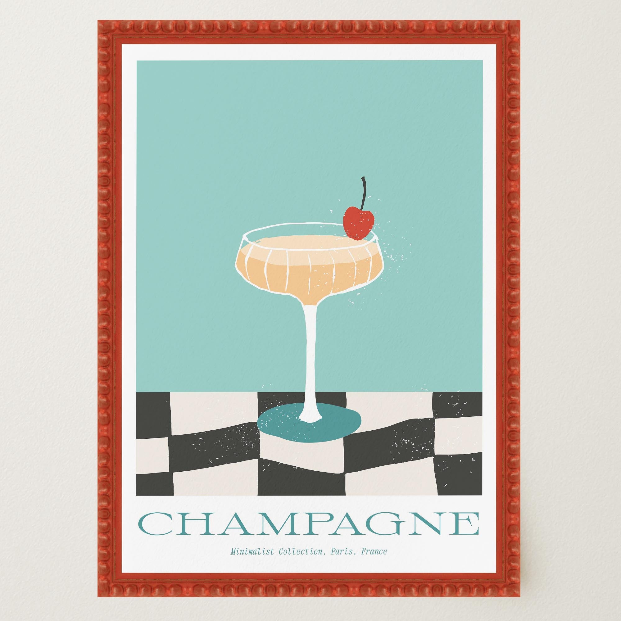 Champagne Cocktail Wall Art Print-Skudaboo