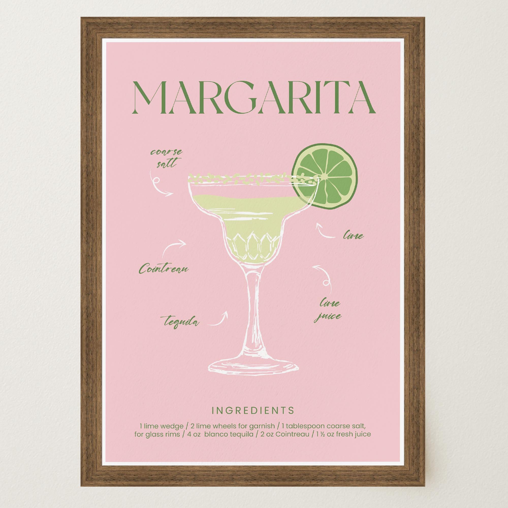 Margarita Cocktail Wall Art Print-Skudaboo