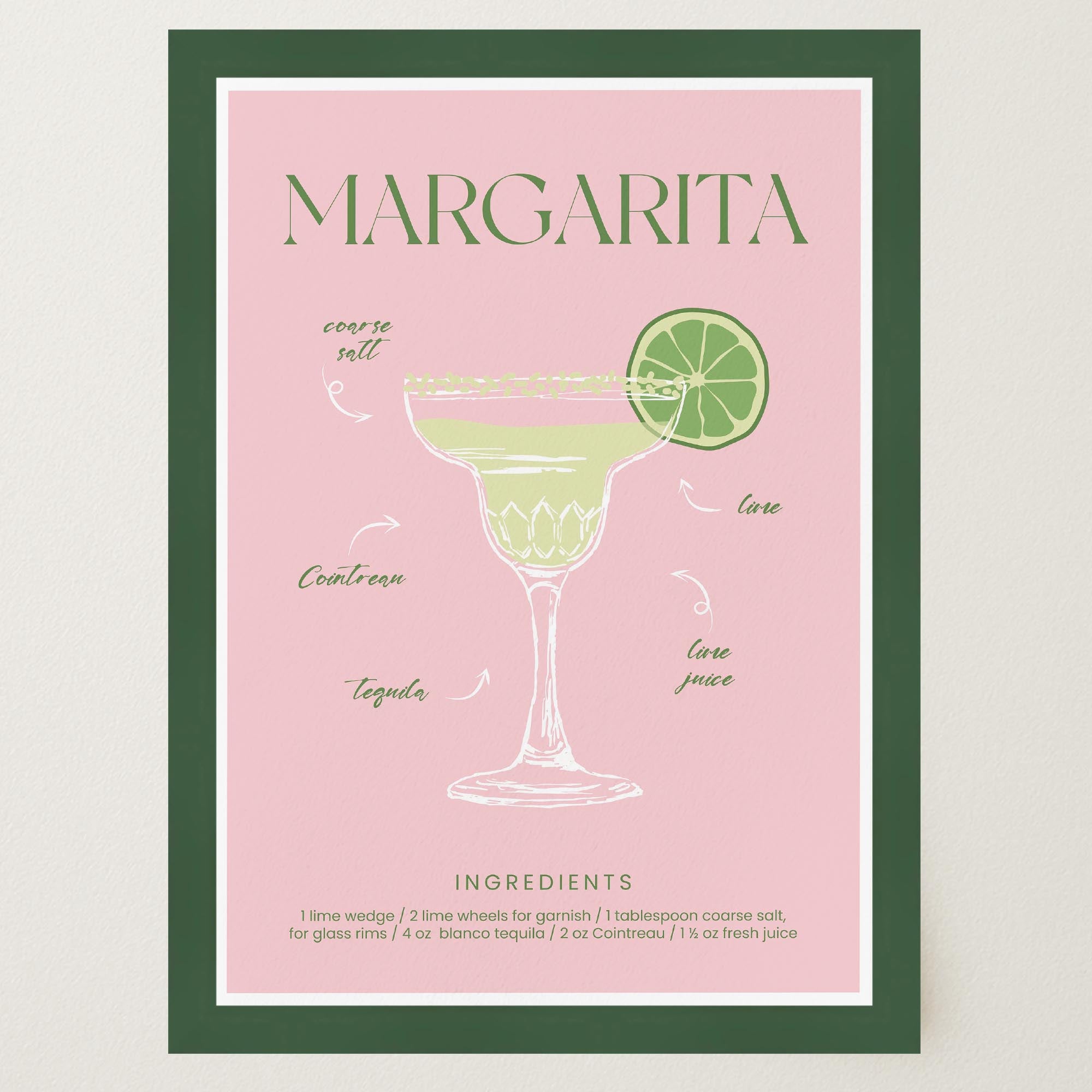 Margarita Cocktail Wall Art Print-Skudaboo