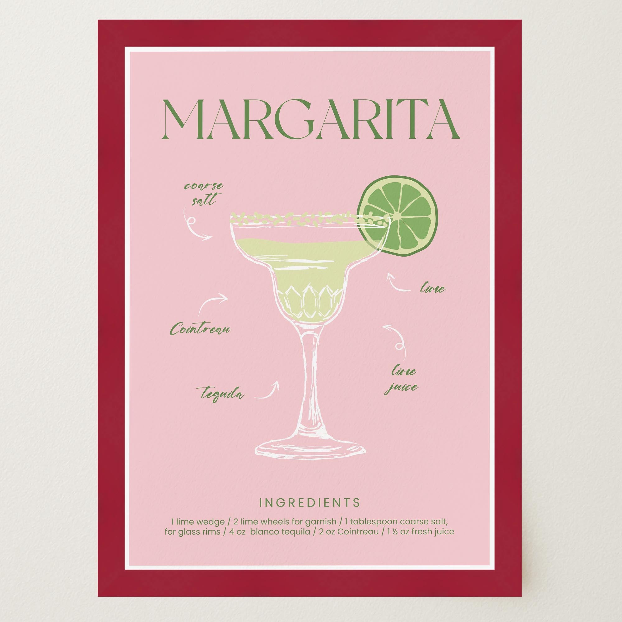 Margarita Cocktail Wall Art Print-Skudaboo