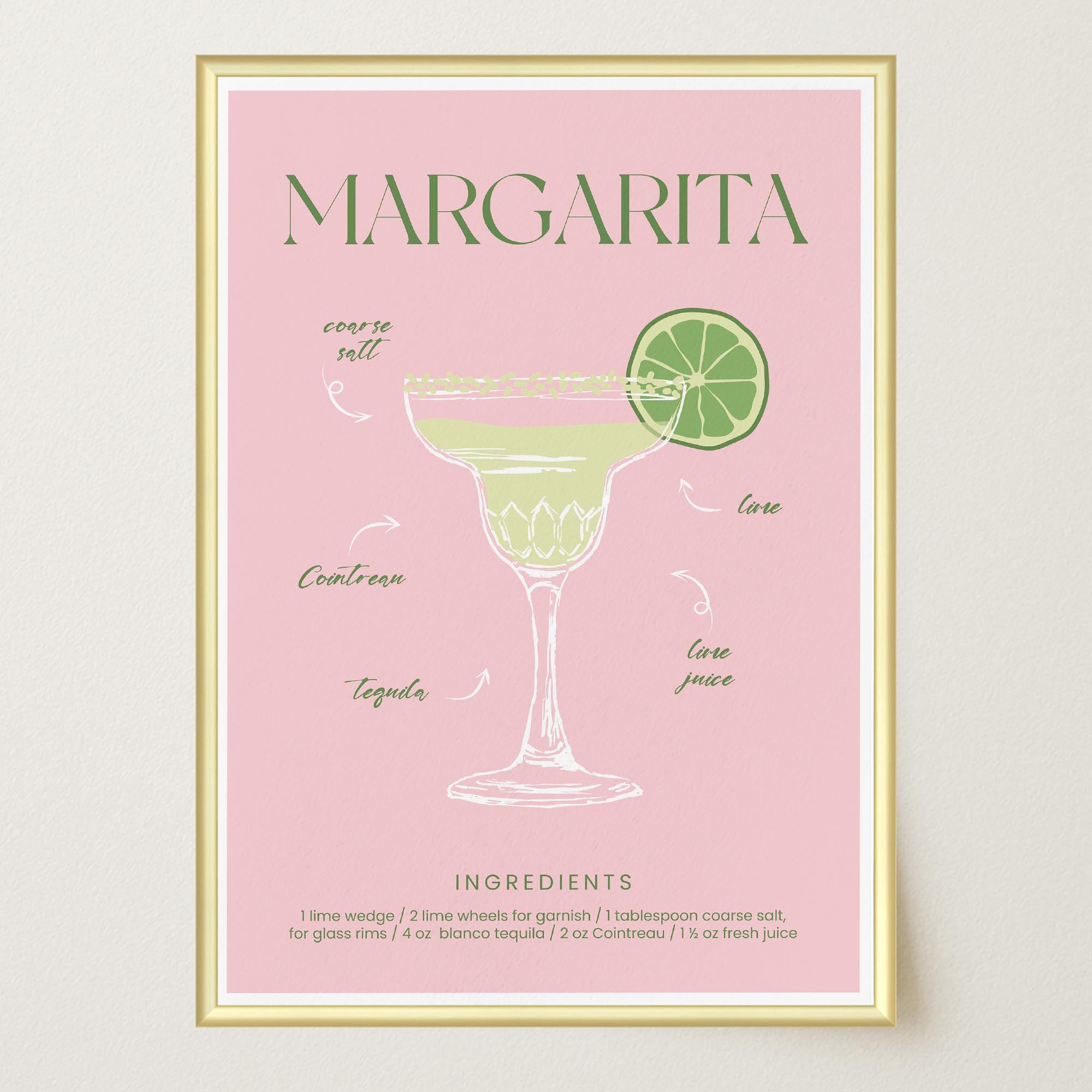 Margarita Cocktail Wall Art Print-Skudaboo