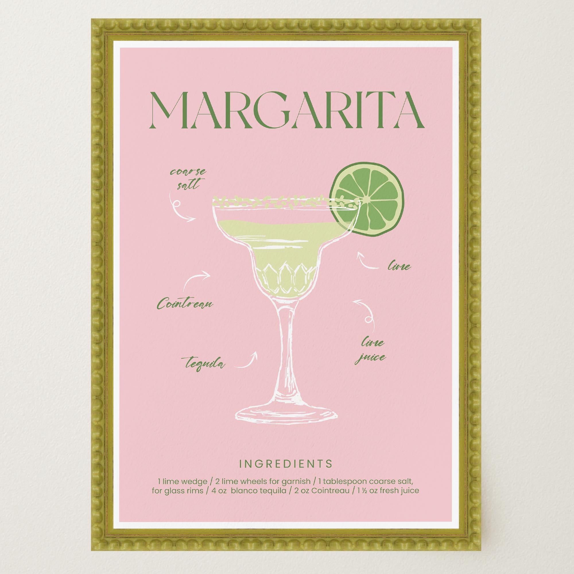 Margarita Cocktail Wall Art Print-Skudaboo
