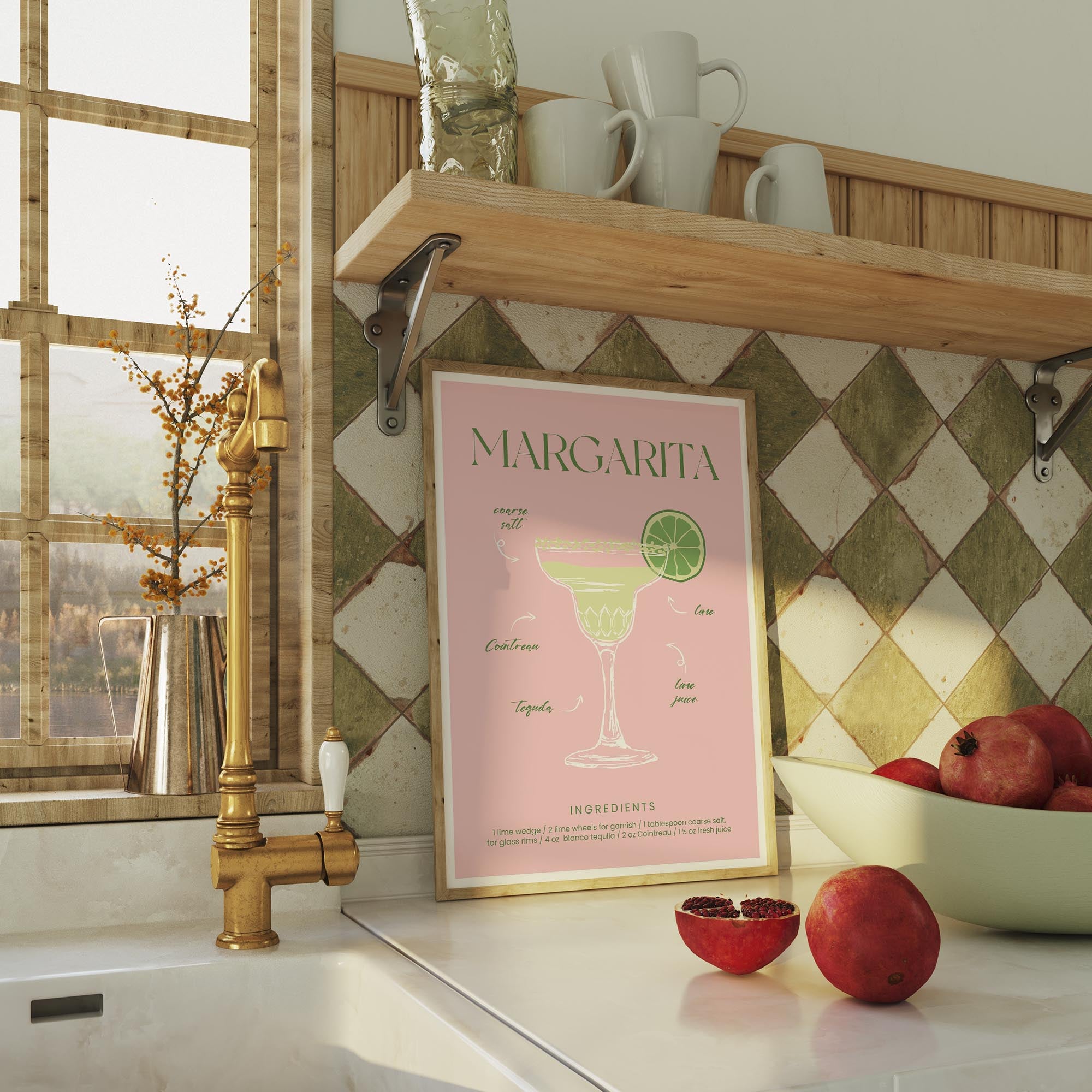 Margarita Cocktail Wall Art Print-Skudaboo