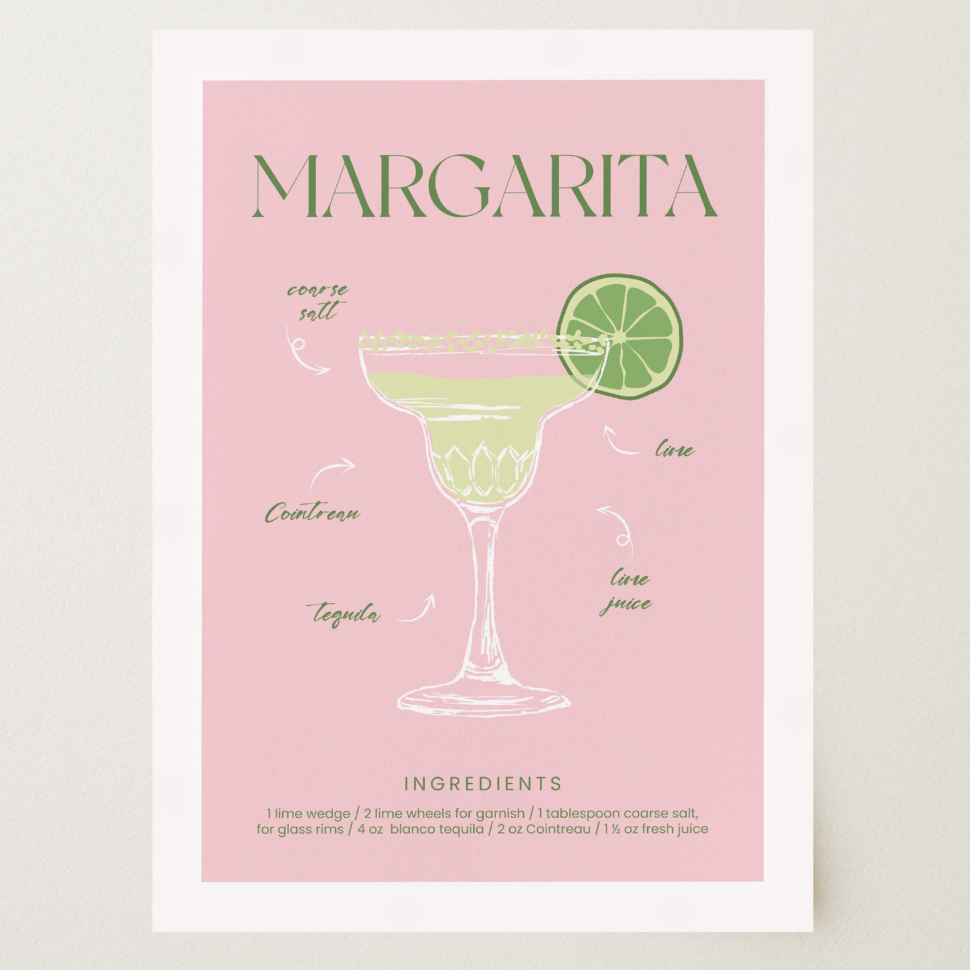Margarita Cocktail Wall Art Print-Skudaboo