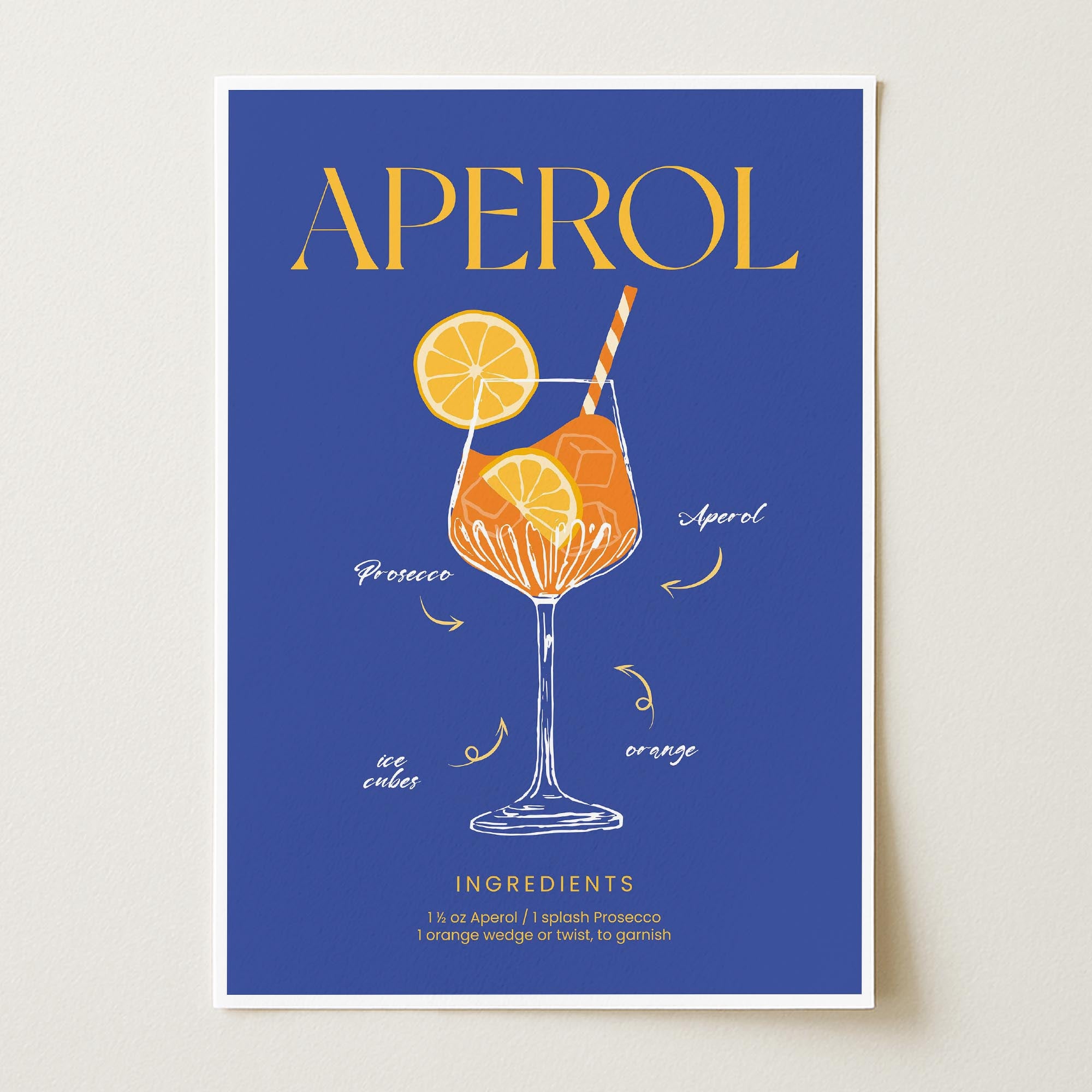 Aperol Spritz Cocktail Wall Art Print-Skudaboo