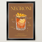 Negroni Cocktail Wall Art Print-Skudaboo