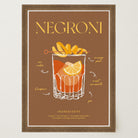 Negroni Cocktail Wall Art Print-Skudaboo