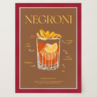 Negroni Cocktail Wall Art Print-Skudaboo