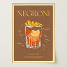 Negroni Cocktail Wall Art Print-Skudaboo