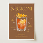 Negroni Cocktail Wall Art Print-Skudaboo