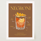Negroni Cocktail Wall Art Print-Skudaboo