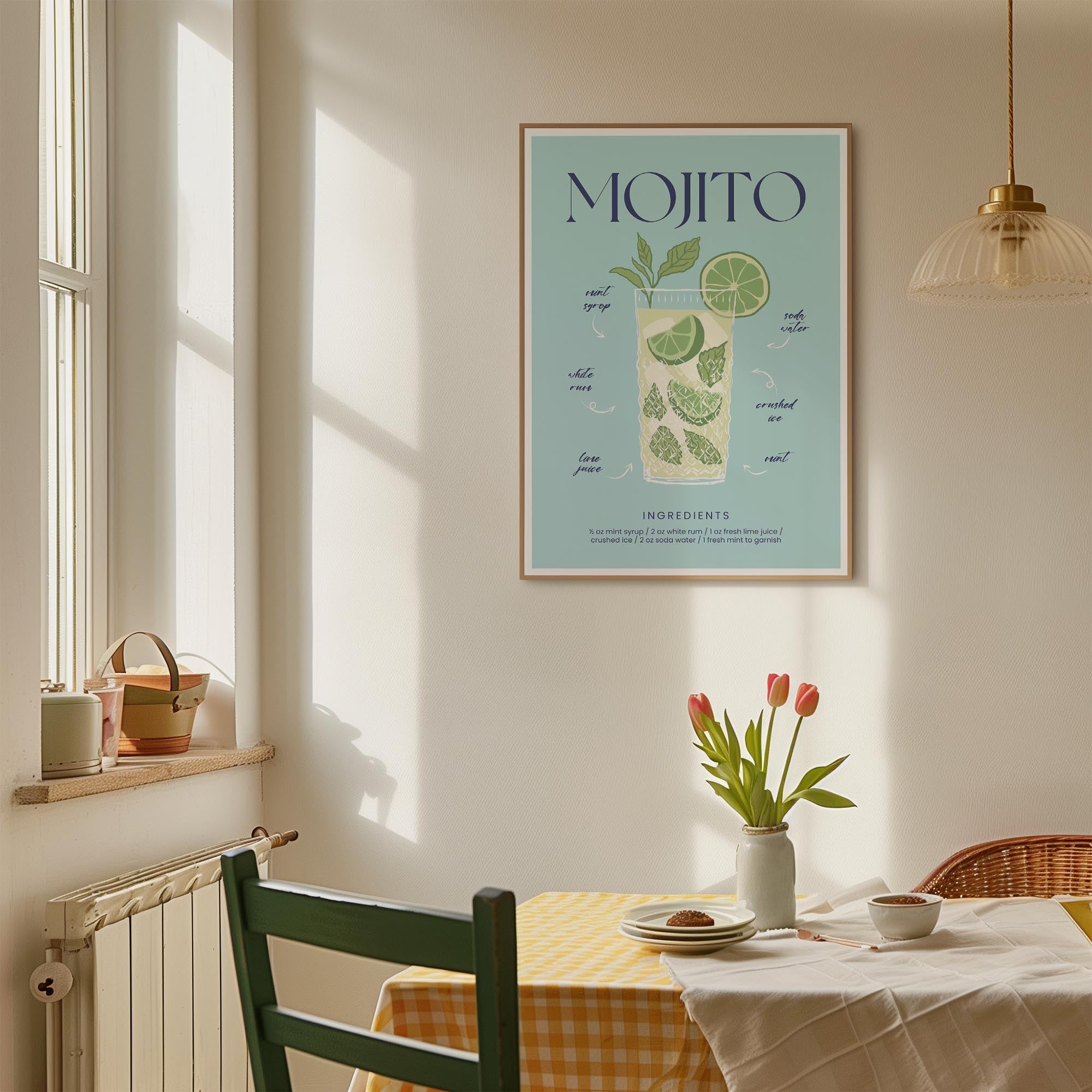 Mojito Cocktail Wall Art Print-Skudaboo