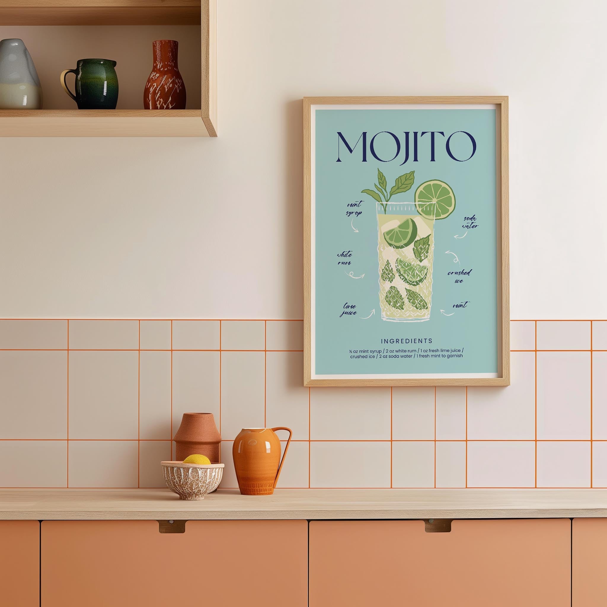 Mojito Cocktail Wall Art Print-Skudaboo
