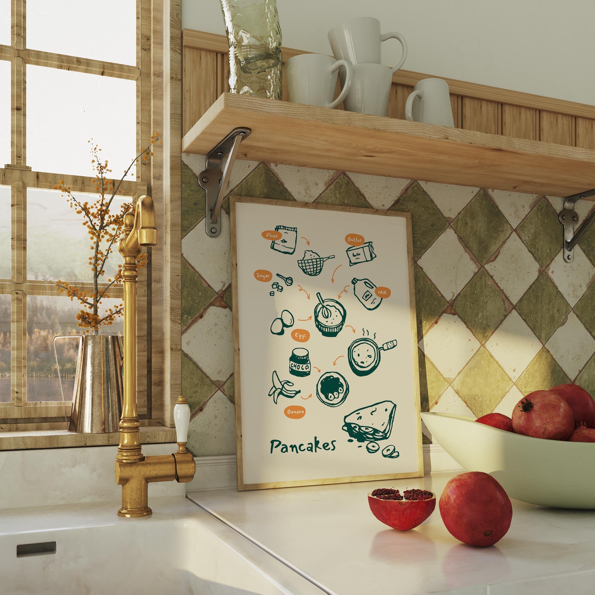 Pancake Kitchen Wall Art Print-Skudaboo
