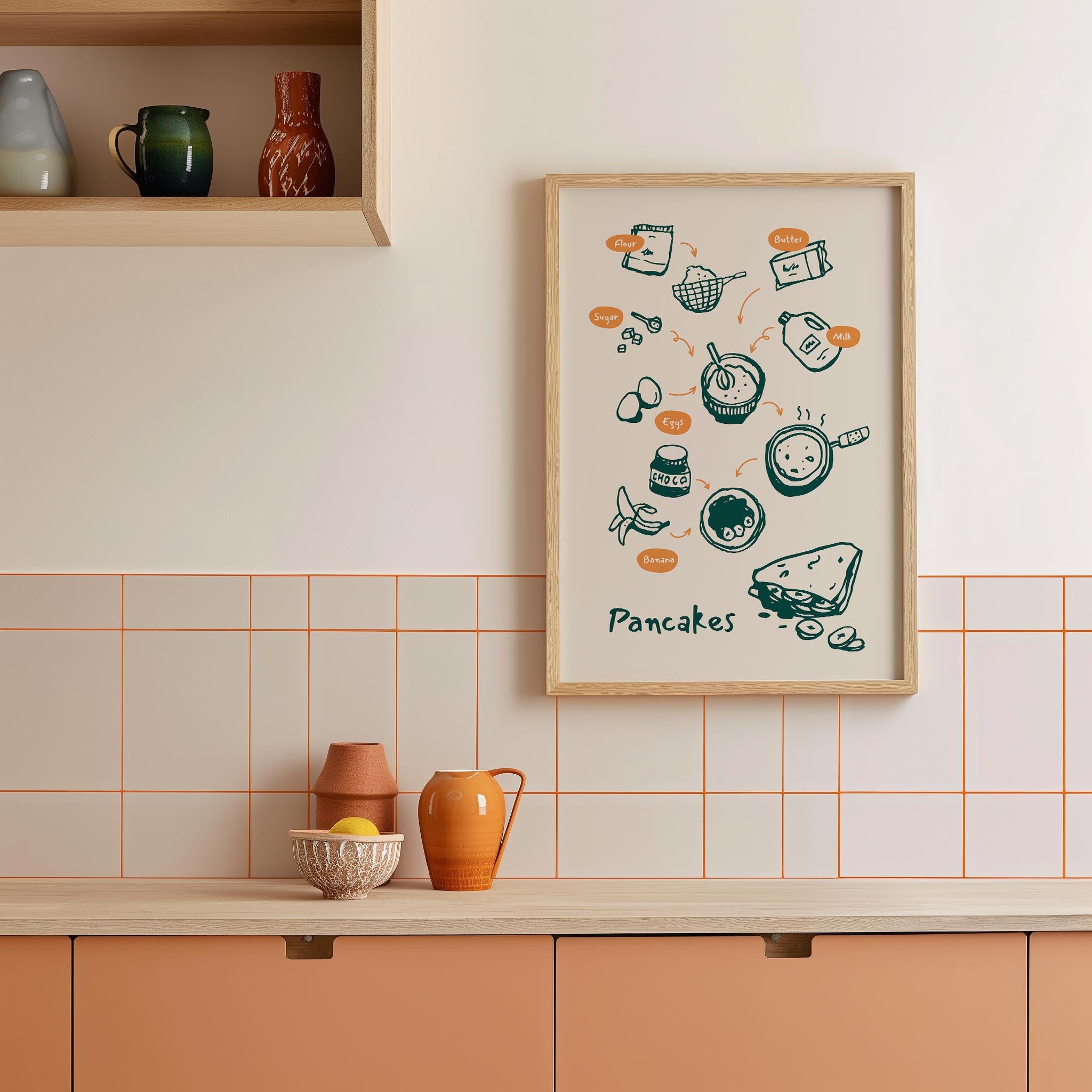 Pancake Kitchen Wall Art Print-Skudaboo