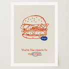 You're the Cheese to My Burger Food Wall Art Print-Skudaboo