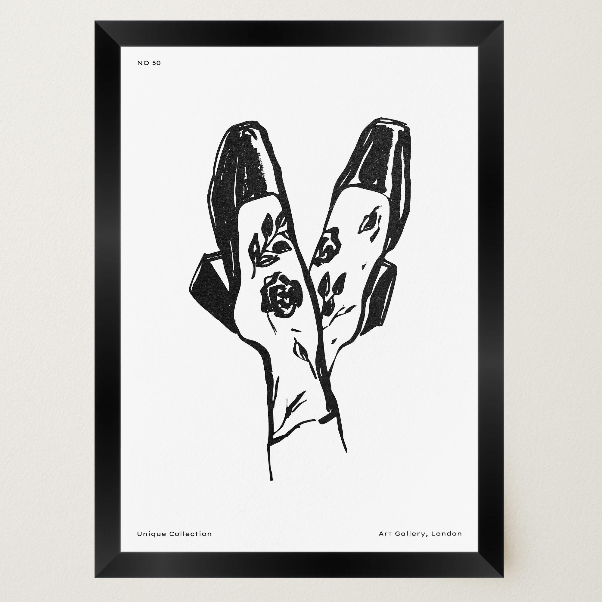 Black and White Shoes Wall Art Print-Skudaboo