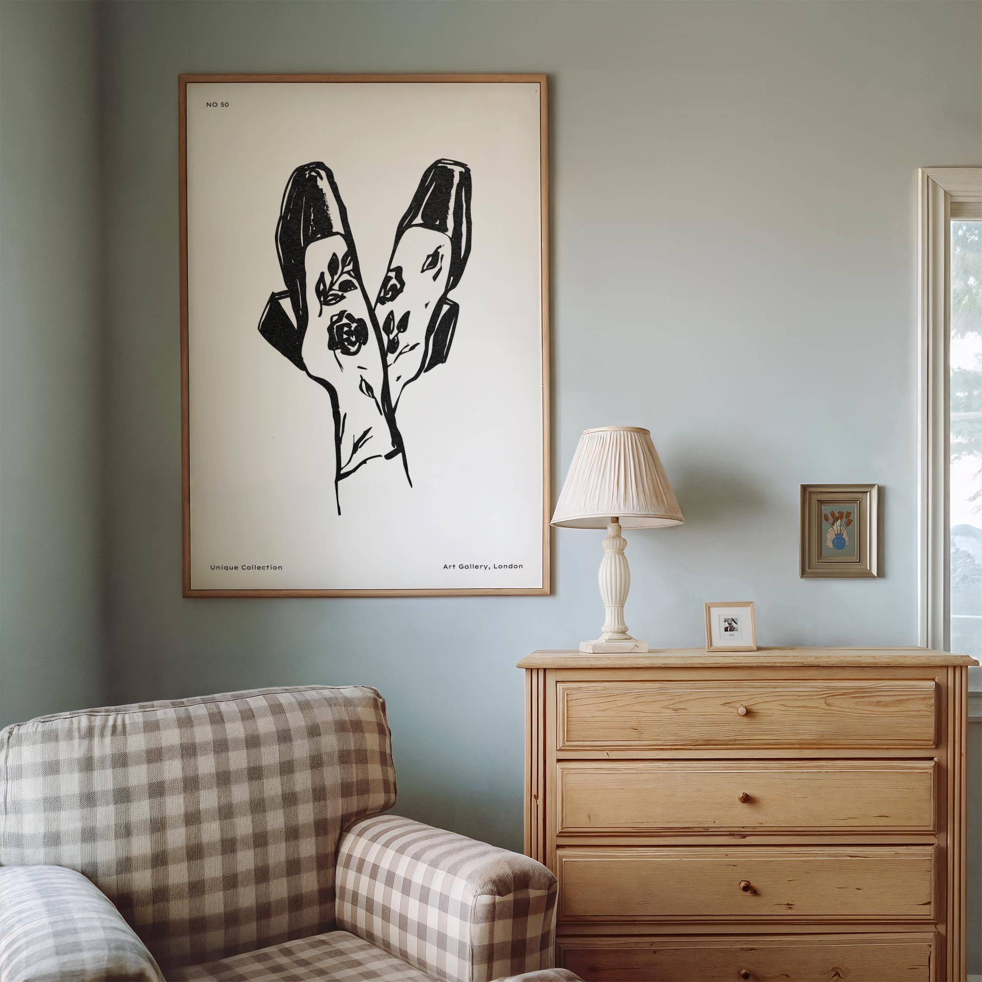 Black and White Shoes Wall Art Print-Skudaboo