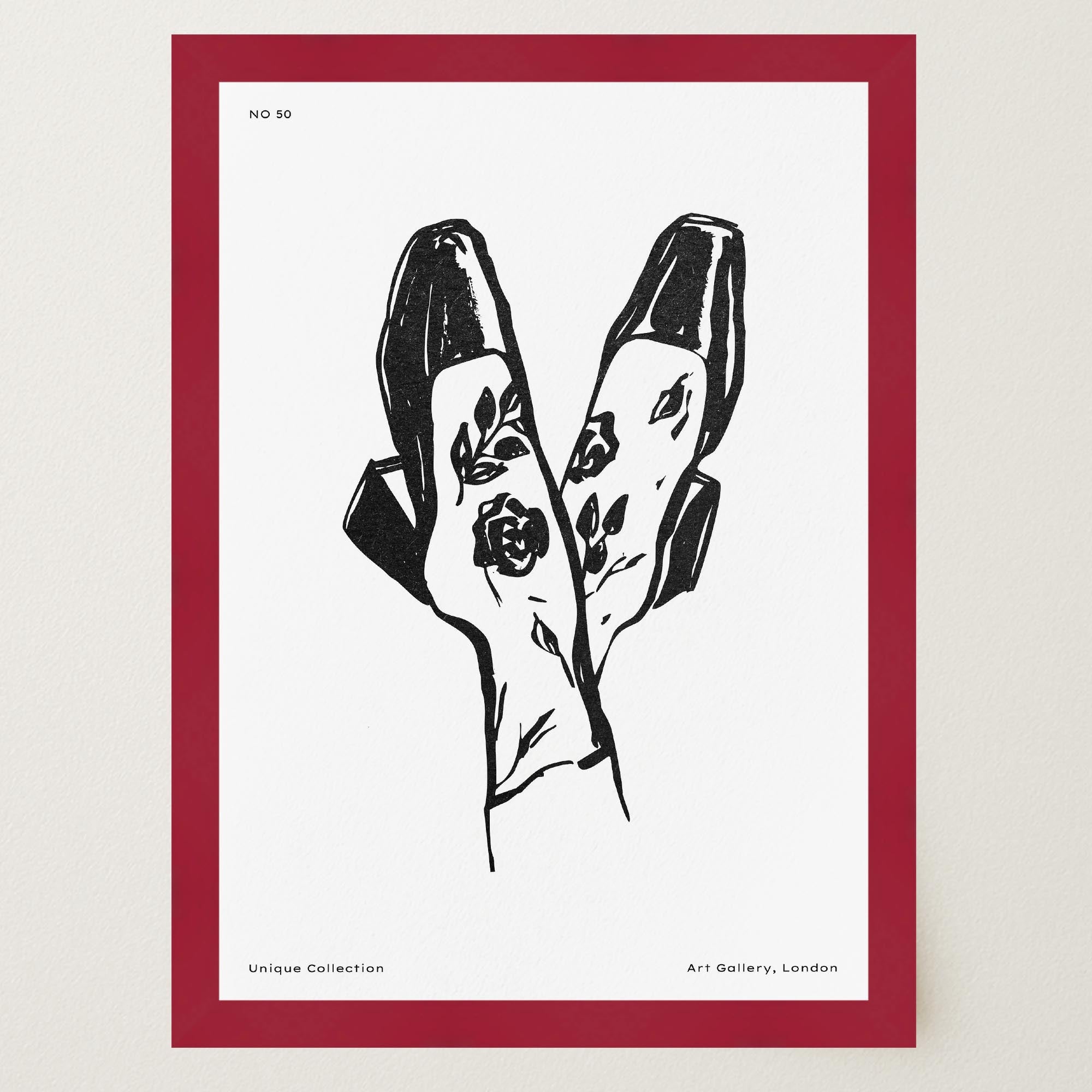 Black and White Shoes Wall Art Print-Skudaboo
