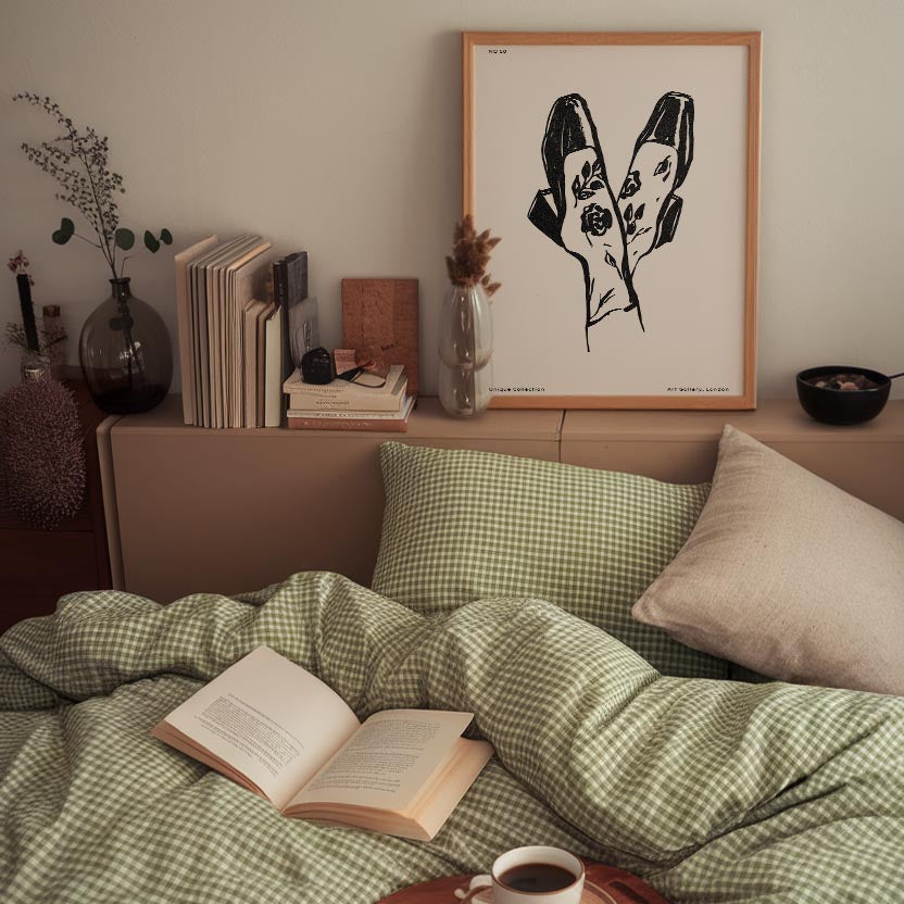 Black and White Shoes Wall Art Print-Skudaboo