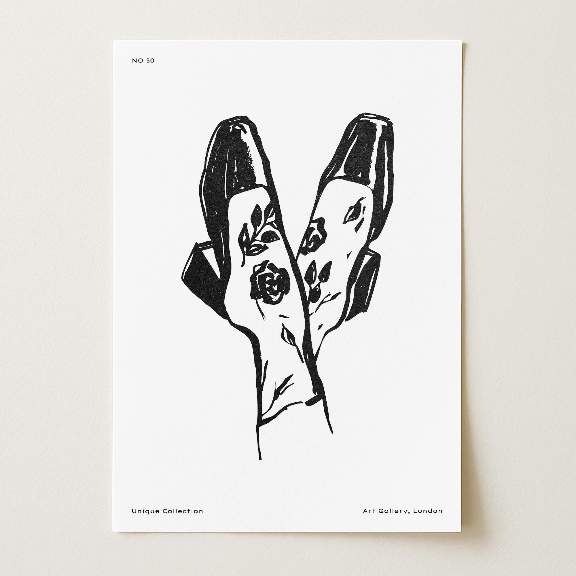 Black and White Shoes Wall Art Print-Skudaboo